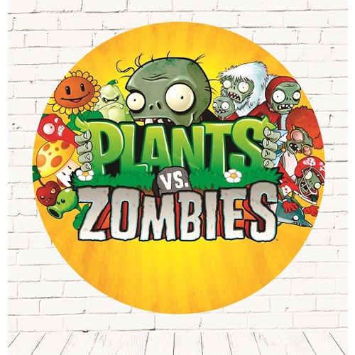 Painel Redondo - Plant vs Zombies - Sublimado 3D - Sublitex