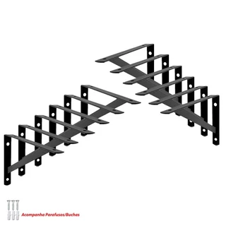 12X SUPORTE MÃO FRANCESA P/ PRATELEIRA DE 30CM - Branca ou Preta