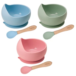 Kit Refeição Bebê Infantil Silicone Bowl Tigela Colher de Silicone