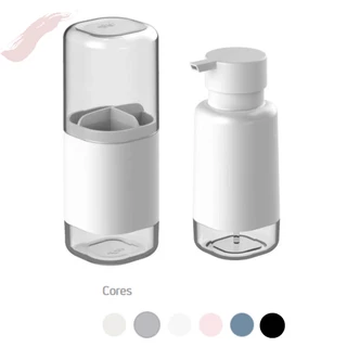 Conjunto De Banheiro Bancada Lavabo 2 Peças - Porta Sabonete Líquido e Porta Escovas de Dente - Envio 24Hs