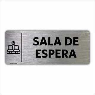 Placa Sala de Espera - 8x20cm - Sinalização Indicação Setor Portas Prédio Condomínio Empresa Comércio Escritório Consultório