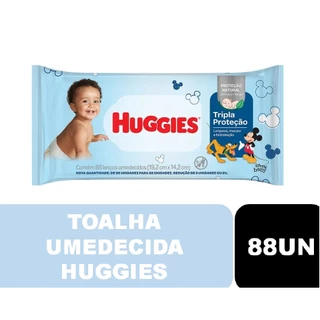 Toalhas Umedecidas Huggies Tripla Proteção - 88 unidades