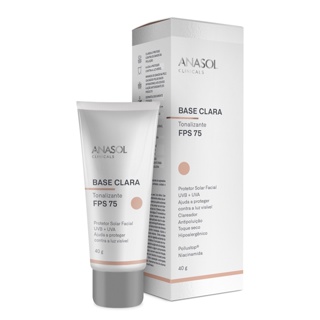 Anasol Protetor Clareador Facial Base Clara FPS 75 Clinicals Antipoluição 40g