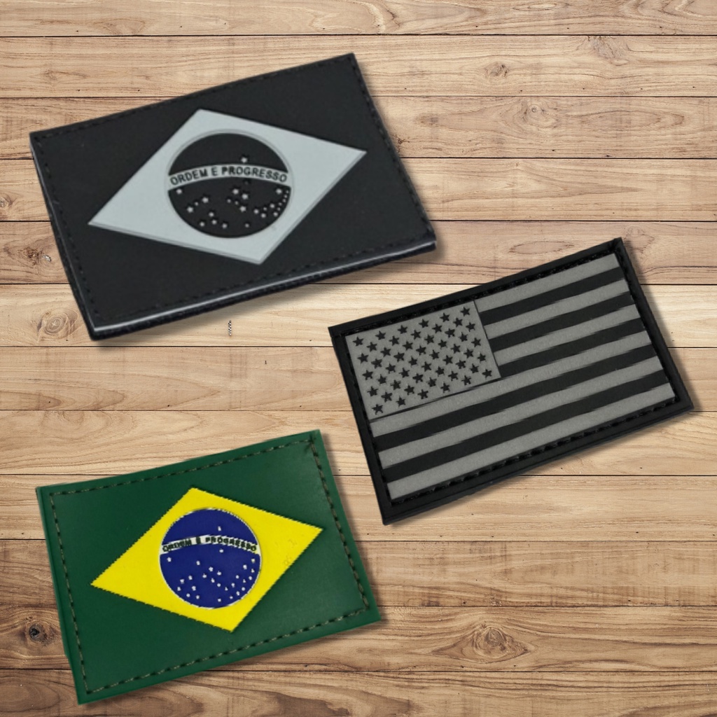 Patch De Bandeira do Brasil E Estados Unidos Emborrachado Para Mochila