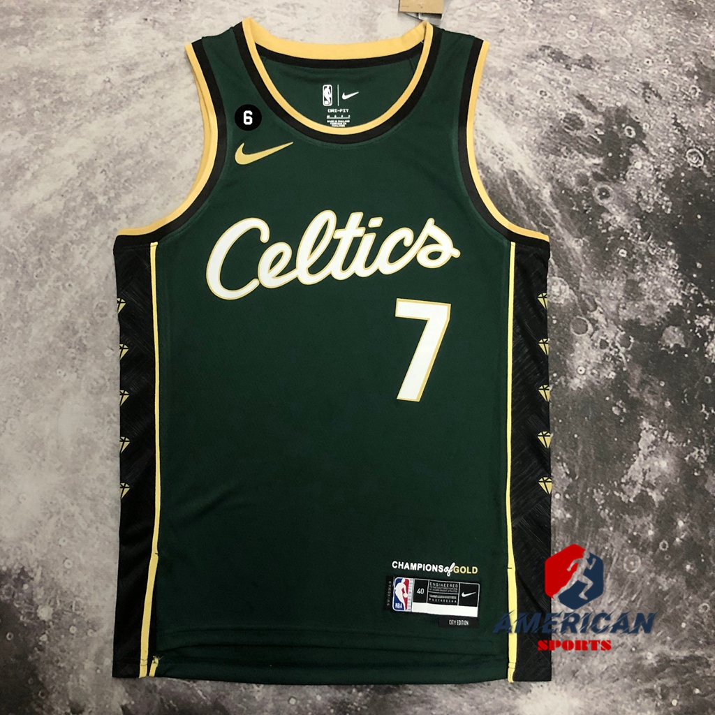 Masculino Camisa 2023NBA Boston Celtics Jaylen Brown Green Camiseta 2023 Basquetebol Jersey City Edition