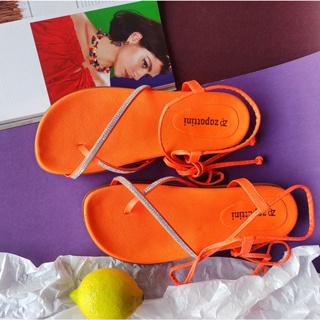 Papete Amarração Brilho Chinelo Tiras de Amarrar Strass Rasteirinha Birken Feminina