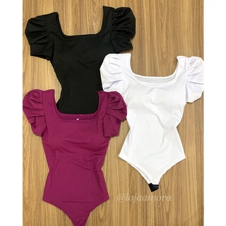 Kit 3 Body Manguinha Princesa Canelado Super Lindo na Promoção