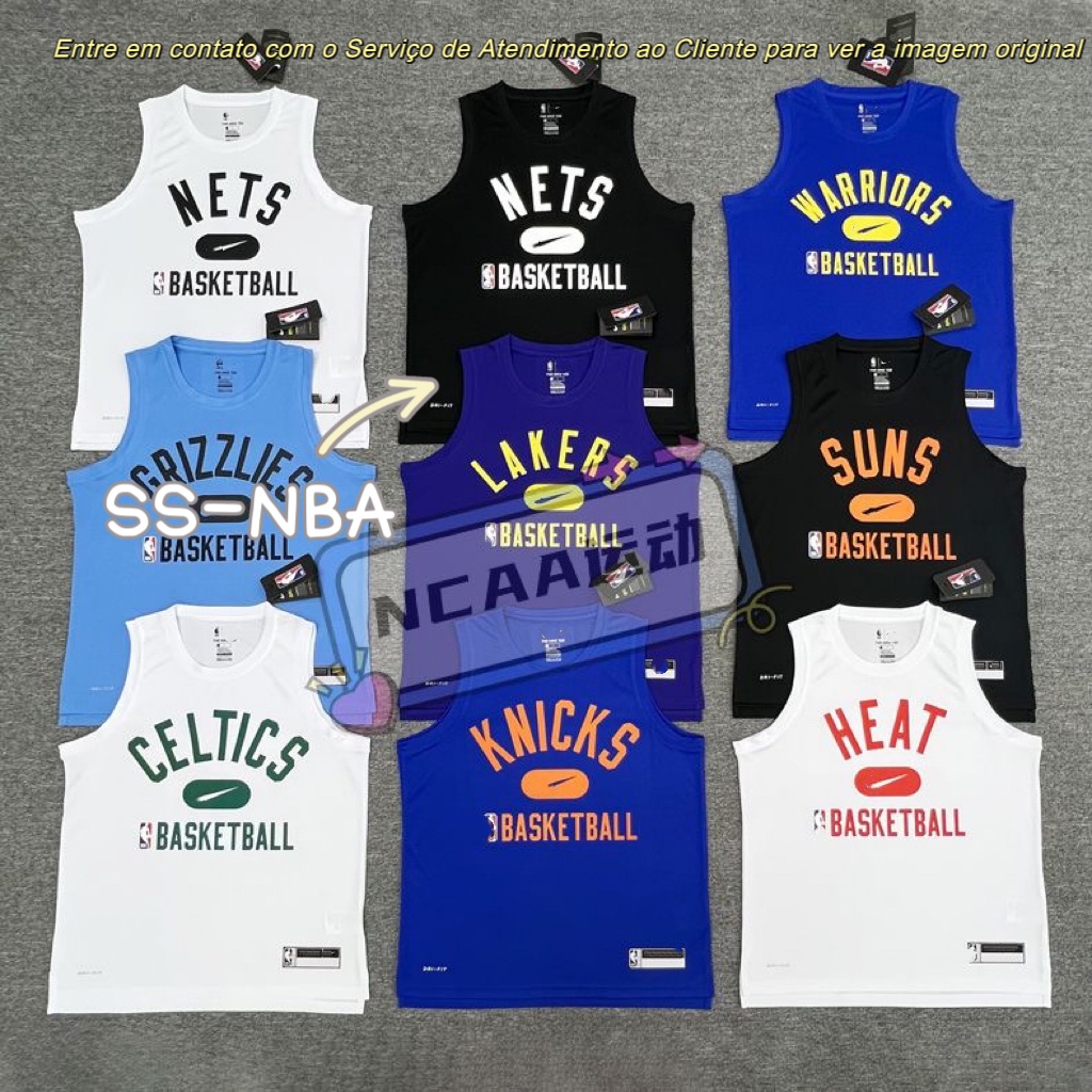 [SS-NBA] Warrios Celtics De Basquete Celta Americano Roupa De Treino Masculino Lakers Warriors Nets Speedboat Shooting Warm-Up Aparência Uniforme Sem Mangas Secagem Rápida