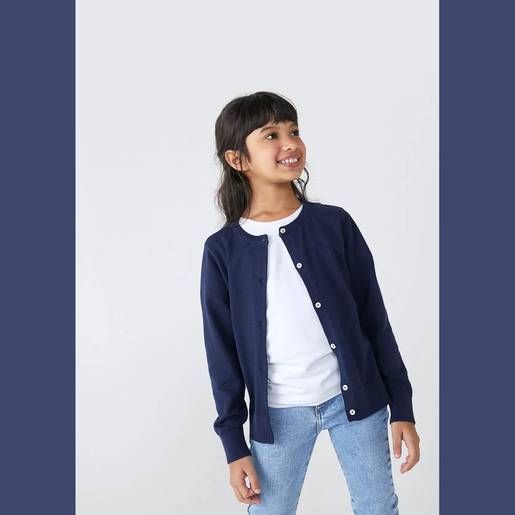 Cardigan infantil azul marinho fashion