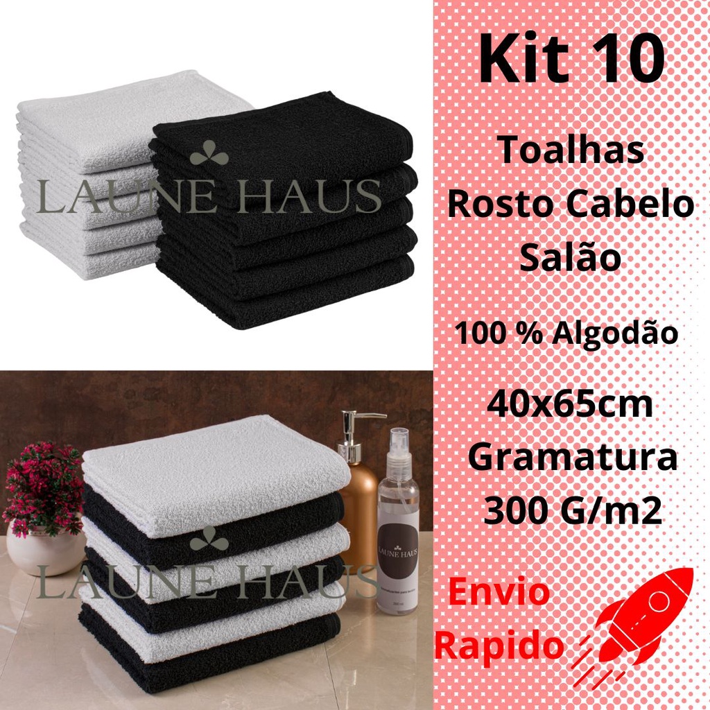 Kit 50 Toalha Manicure para Salão de Beleza 28x45cm Algodão