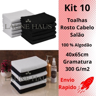 kit 10 Toalha de Rosto para Salao e Barbearia Manicure Cabeleleira Cabeleleiro Atacado 100% algodao
