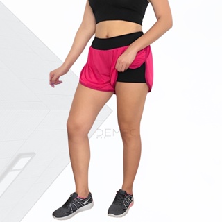 Short duo fitness academia duplo estampado colors feminino super