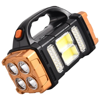 Lanterna Holofote Cob Led Lateral Recarregável Solar Usb Power Bank Prova d água