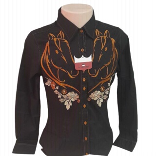 Camisete Feminino Manga Longa Bordada Rodeio Country GRIFE OS VAQUEIROS