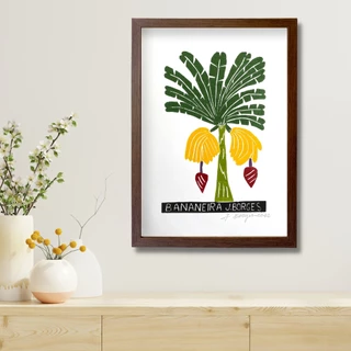 Quadro Bananeira Moldura 36x51cm Decoração Quarto Sala J. Borges Decorativo