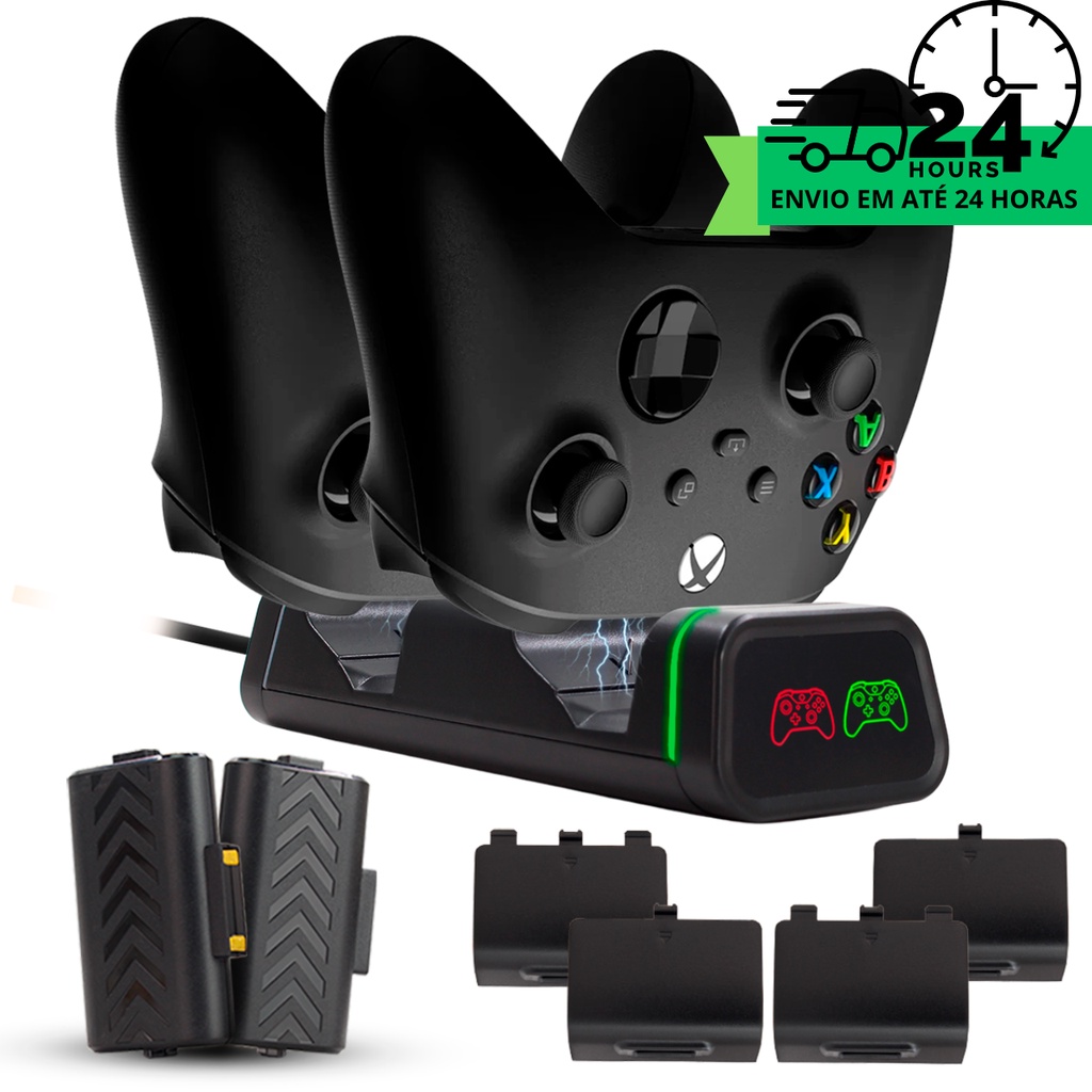 Base Carregador Suporte Para Controle De Xbox Series S/X Xbox one S/X + 2 Bateria 800mah