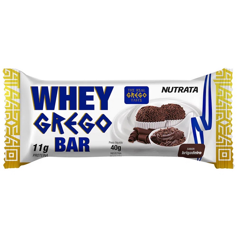 BARRA DE PROTEÍNA WHEY GREGO BRIGADEIRO NUTRATA 40G