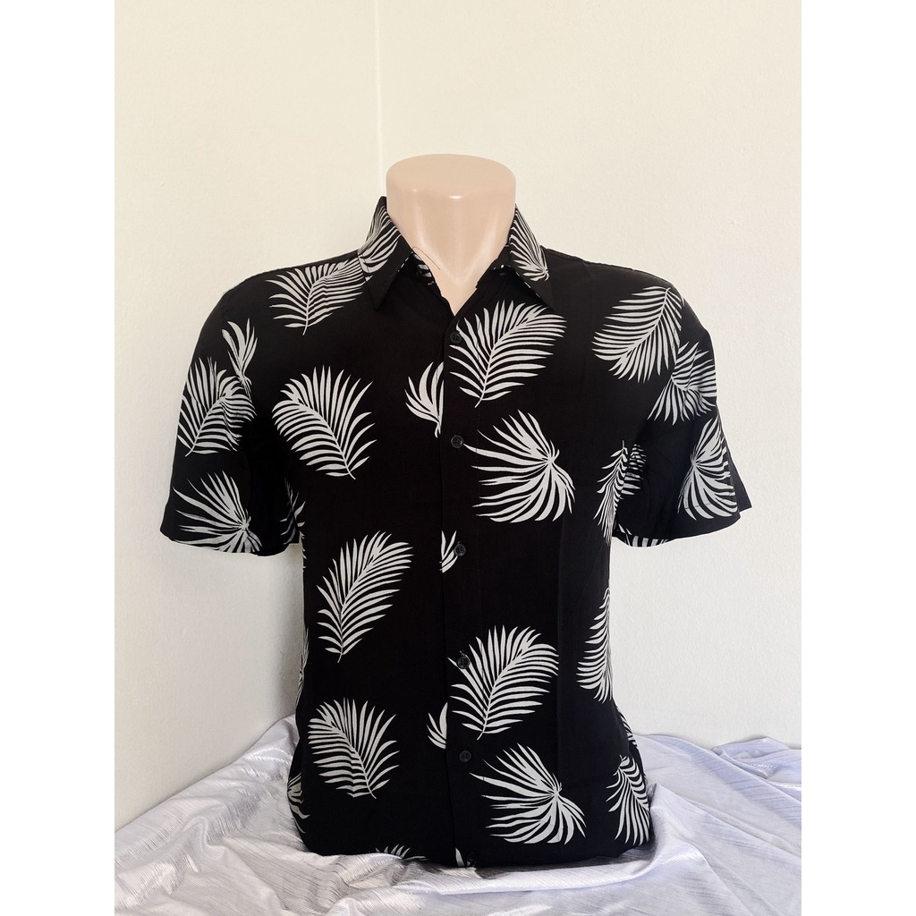Camisa Floral Masculina Manga Curta Barata Praia Social Slim