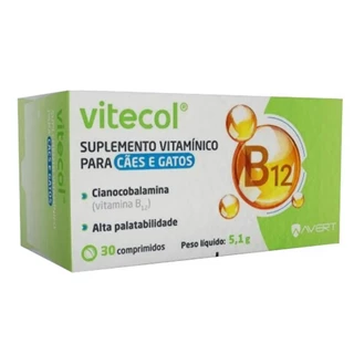 Vitecol 30 Comprimidos Suplemento Vitamínico para Cães e Gatos Avert em Oferta na Shopee