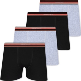 Kit 4 Cuecas Boxer Lupo Original Em Algodão Adulto Box Masculino