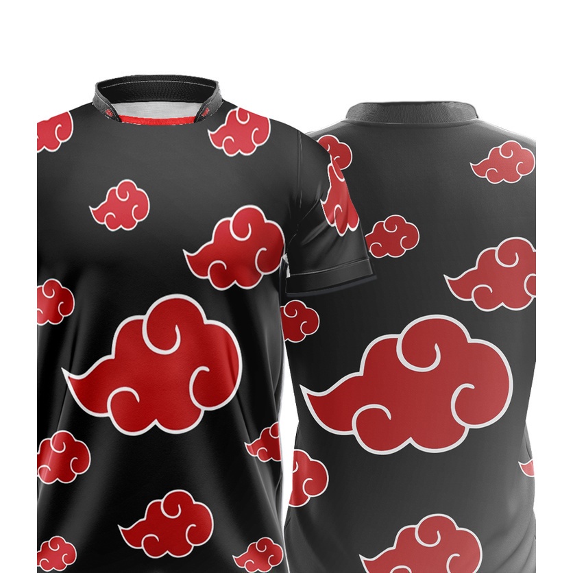 Camiseta akatsuki nuvem vermelha masculina personalizada
