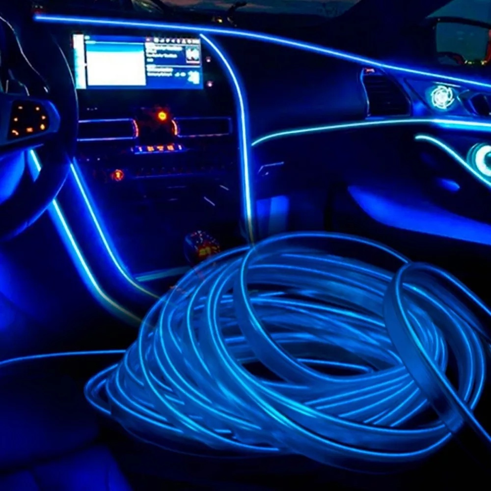 Fita Led Neon Flexivel El Wire Automotivo Luz Interna Carro Metros