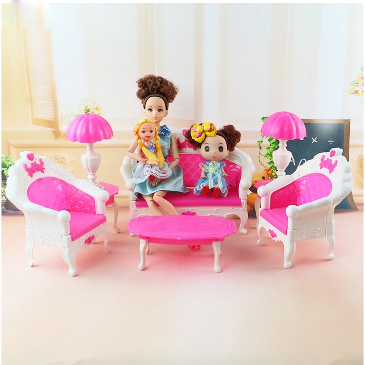 Conjunto de jogos de aniversário com cadeira de plástico, jogo com móveis,  fogo, acessórios para boneca barbie, casa de brincar para meninas,  presentes para garotas, frete grátis - AliExpress