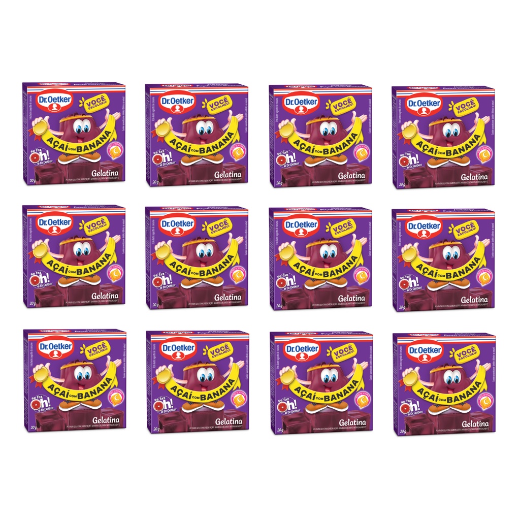 Kit c/ 12un Gelatina Açaí com Banana 20g - Dr Oetker