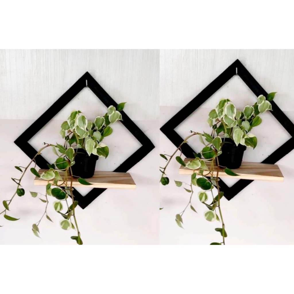 Kit C/2 Quadro prateleira de parede nicho decorativo losango 40cm | Shopee Brasil