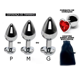 Plug Anal Estimulador Coração Com Jóia Aço Inoxidável Polido Tamanho P M G Metalizado em Oferta na Shopee