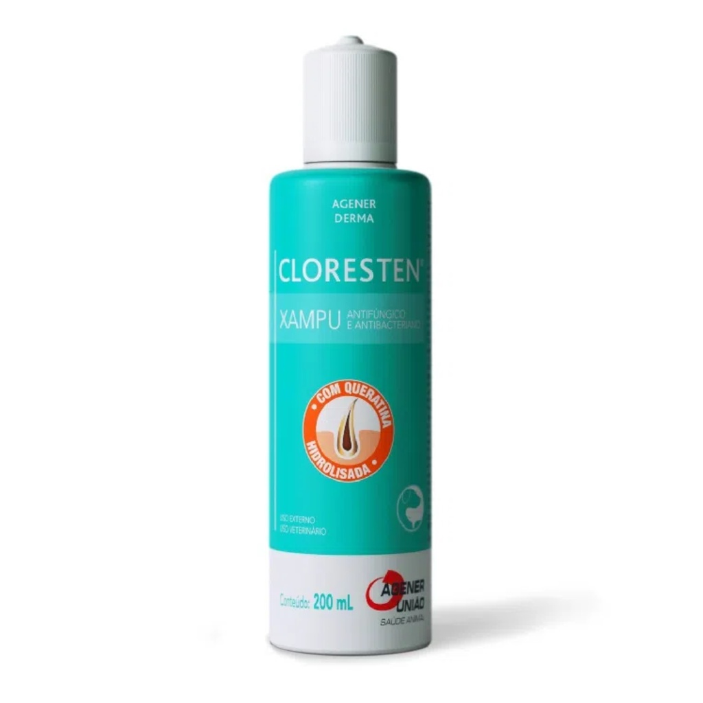 Imagem do produto Cloresten Shampoo Antibacteriano Cães e Gatos Dr. Clean Agener 200ml