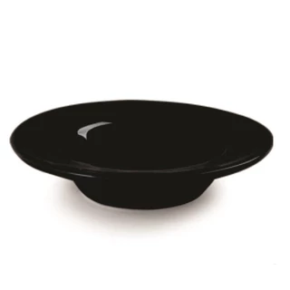 Jogo de Prato Risoto e Massa, duas peças Preto em cerâmica esmaltado Mesa Posta e Restaurante