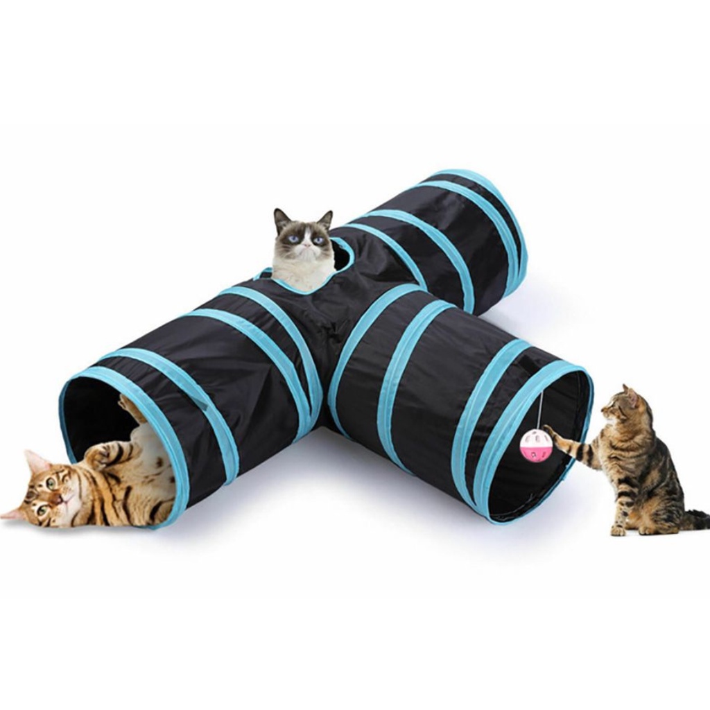 Túnel Para Gato Dobrável Em T Brinquedo Pets Gatos