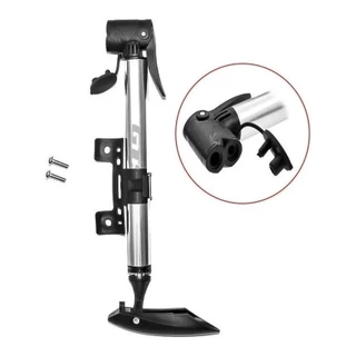 Bomba Gts Ar Manual Portatil de Aluminio com Bico Duplo para Bicicleta bike com suporte de quadro