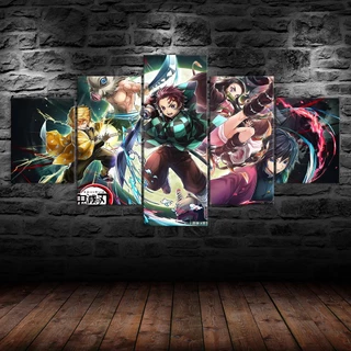 Quadro Decorativo Mosaico Anime Demon Slayer Kimetsu no Yaiba Nerd Sala Quarto