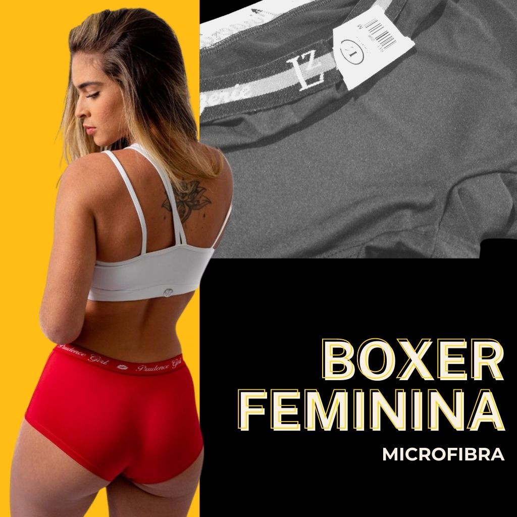 Kit com 3 Calcinhas Boxer Feminina cintura alta Box shortinho levanta  bumbum cálesson confortável