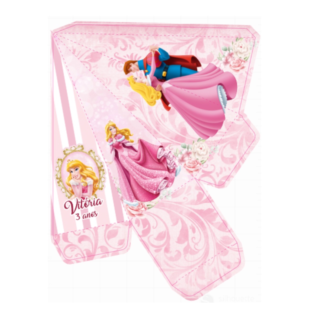 10 Caixas Piramide Personalizadas Aurora Lembrancinha Festa Infantil