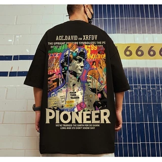 Camiseta Pioneer Estatua Colorida algodão moda casual homem t camisa Tendência Hip Hop t-shirt Novo!