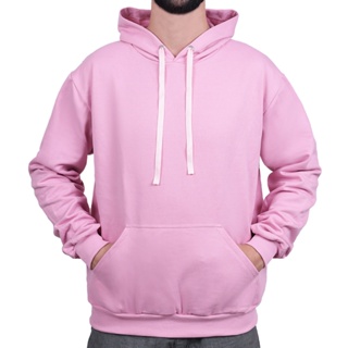 Moletom Unisex de Bolso Canguru e Capus Felpudo Liso sem Estampa Dhshoes