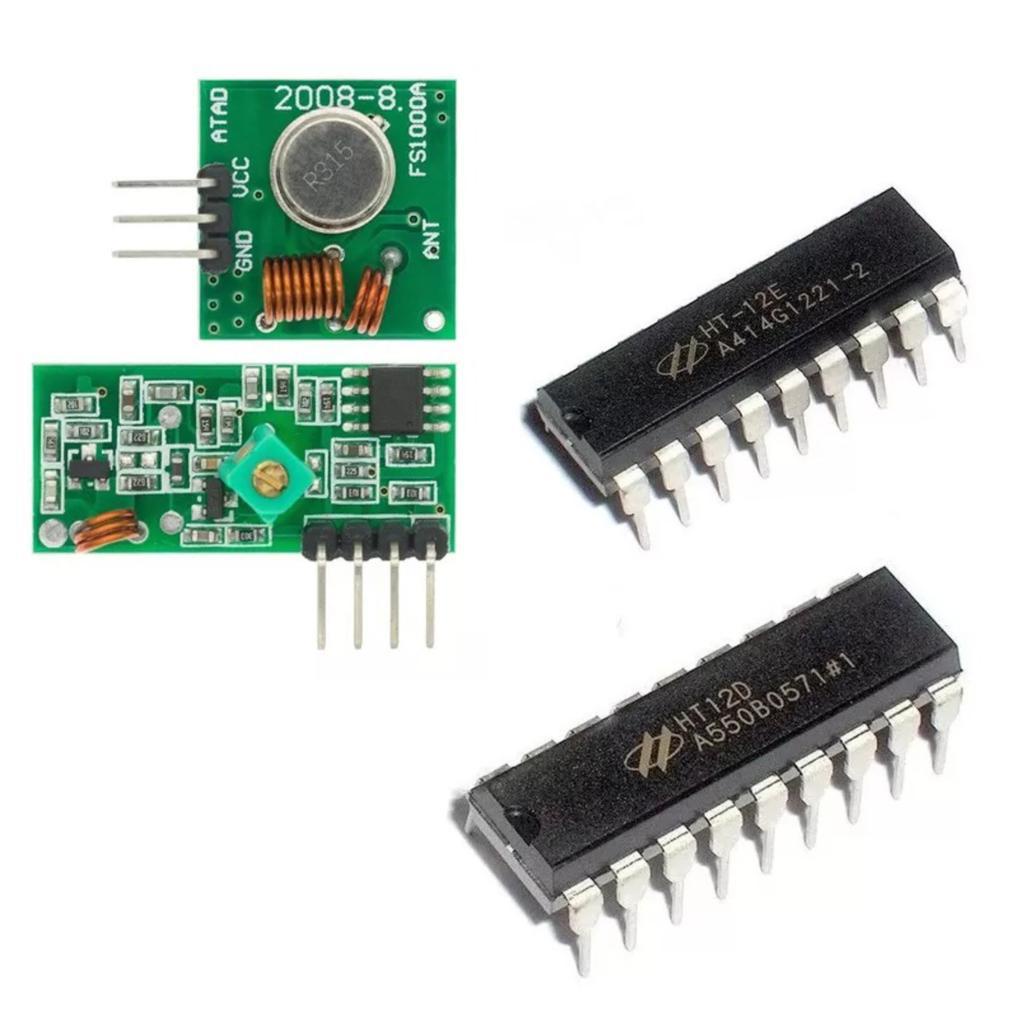 Kit Transmissor Receptor Rf 433 Ht12e Ht12d Encoder Decoder | Shopee Brasil