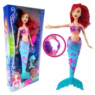 Boneca Barata Sereia Com Luz E Musical Tipo Barbie 30 Cm 4pç em