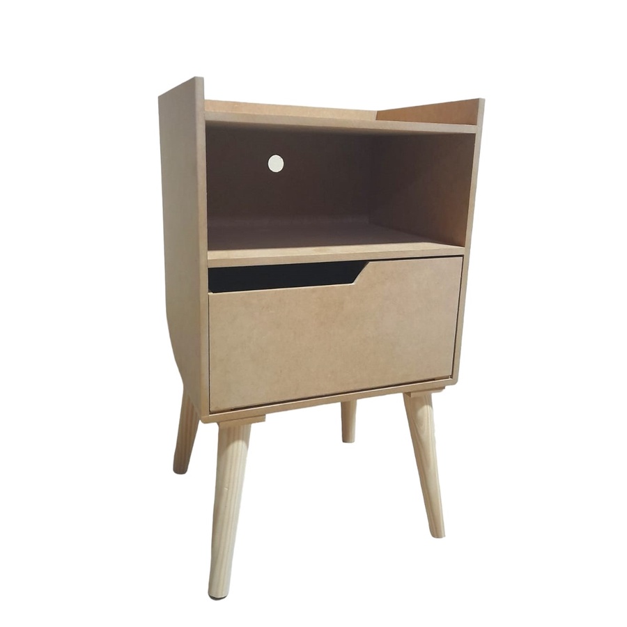 Criado 1Gaveta Mudo Mesa De Cabeceira Pé Palito Retrô Mdf