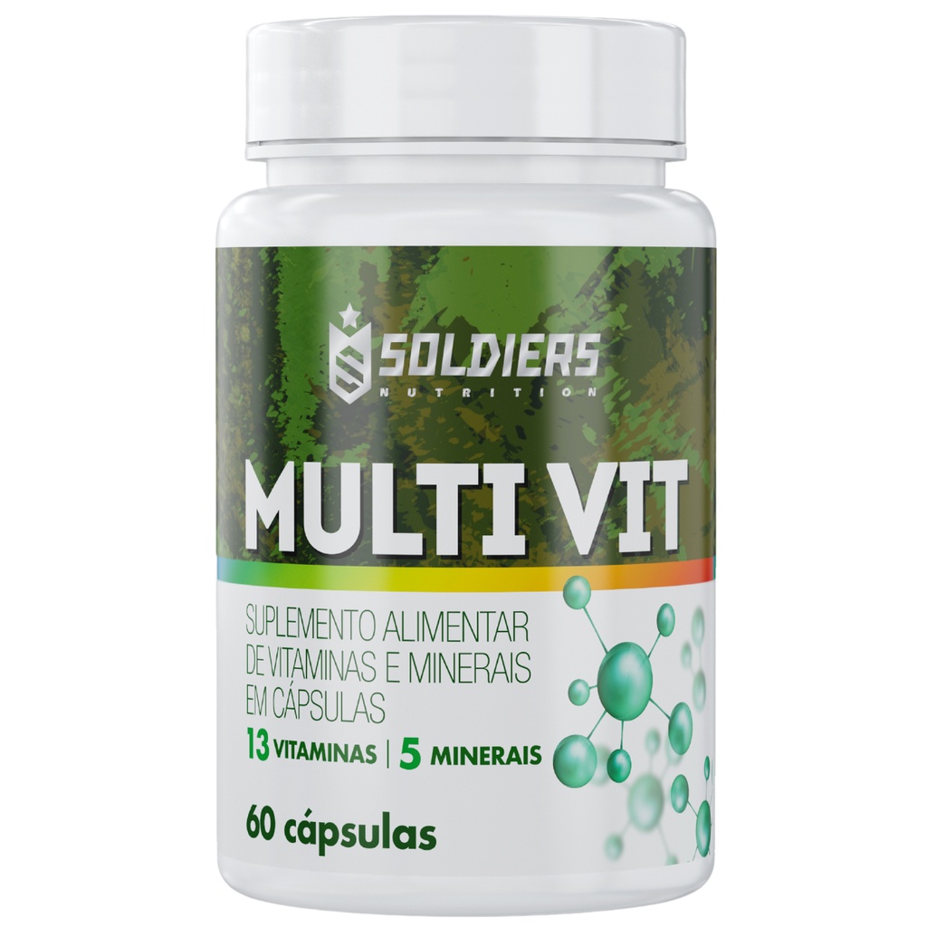 Multivitamínico 60 Caps - 5 Minerais - 13 Vitaminas - Soldiers Nutrition