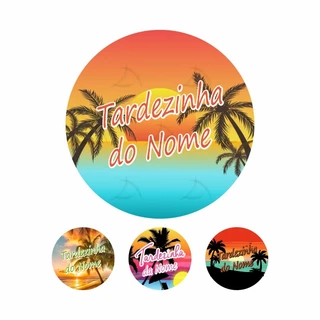 Painel Redondo Tardezinha Personalizado com Nome em 3D Tecido com elástico do Decoração de festas de Alta Qualidade