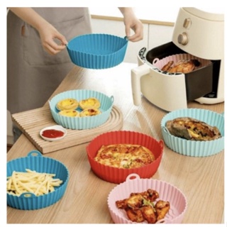 Forma Descartável Para Fritadeira Air Fryer Em Silicone Antiaderente Redondo para Cozinha