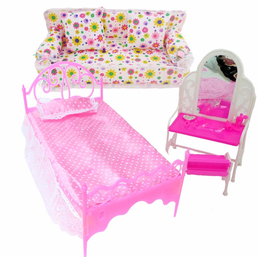 Maleta com Cama Bau e Sofa Cama para Bonecas Barbie