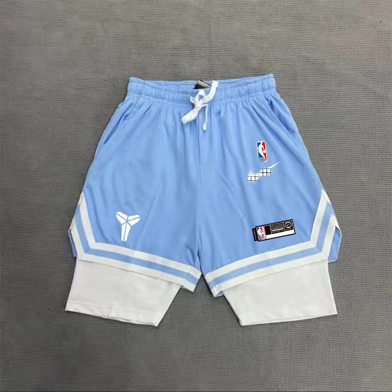YGN Shorts De Basquete NBA/Dupla Camada/Forro Secagem Rápida/Kobe/Irving