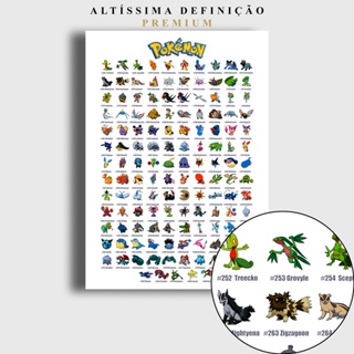 Quadro Pokemon 1 Geração Poster Anime sem moldura