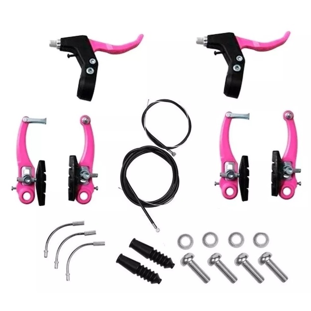 KIT FRENO V-BRAKE + LEVE IN ALLUMINIO PER BICICLETTA 20/24/26