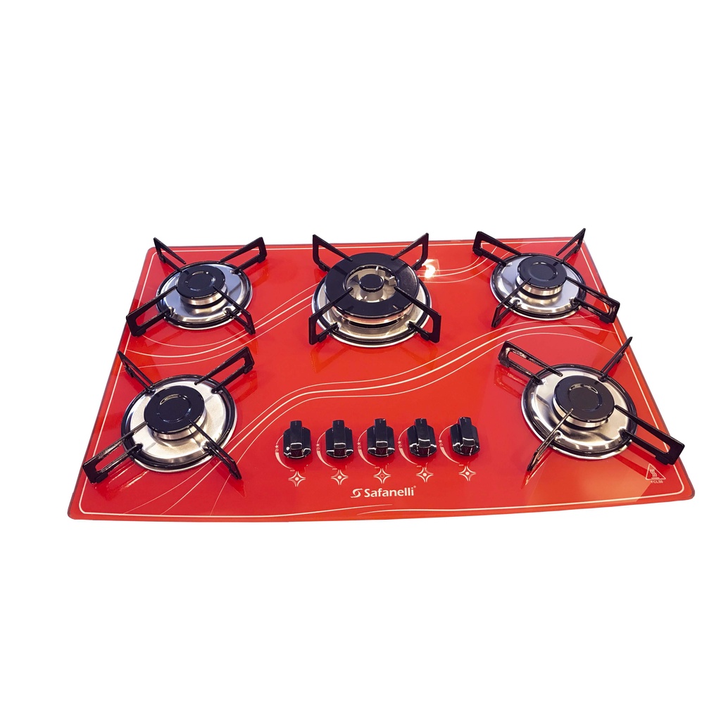 Cooktop 5 Bocas Tripla Chama Vermelho Safanelli Shopee Brasil